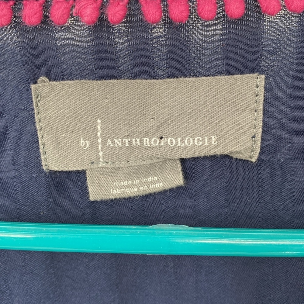 Anthropologie Embroidered Surplice Tunic Blouse Size Medium Boho Festival - Picture 13 of 16